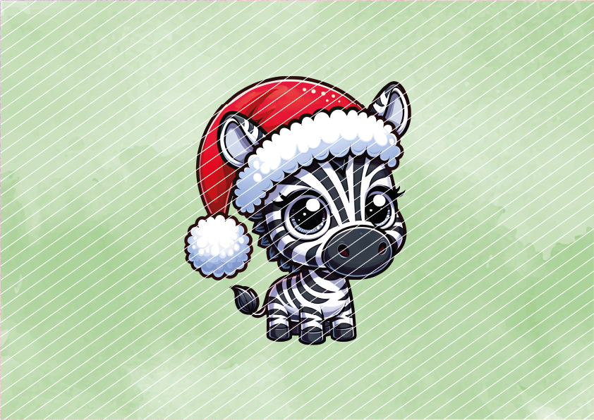 Zebra mit Weihnachtsmütze